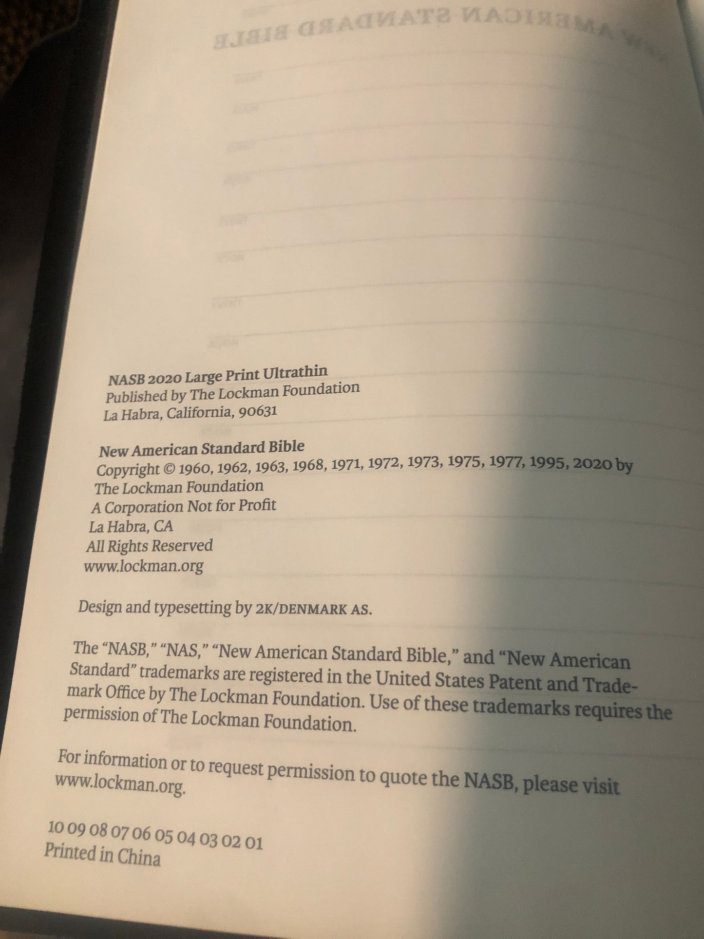 NASB 2020 Reference Bible Large Print Black Leather New American Standard