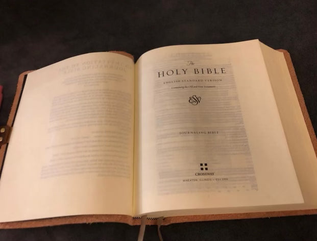 Pink ESV ENGLISH STANDARD VERSION womens journaling Wide Margin Bible Leather