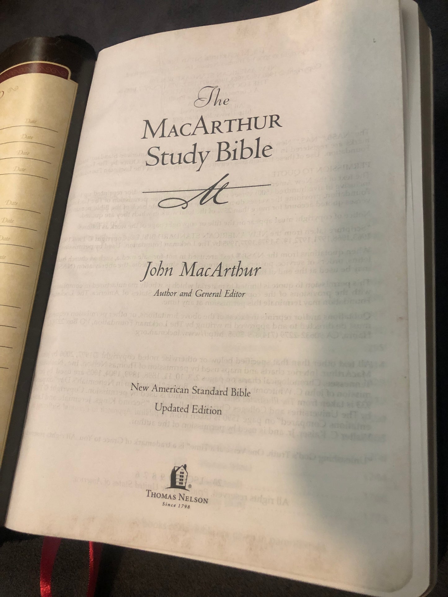 MacArthur study Bible NASB large print New American Standard Black Leather