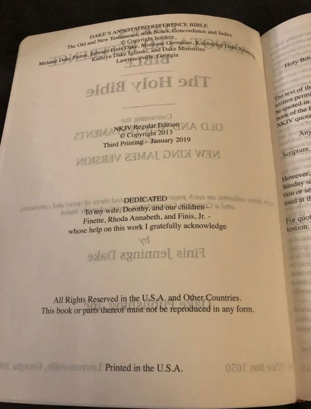 NKJV Dakes annotated reference Bible NEW KING JAMES Version cowhide Leather.