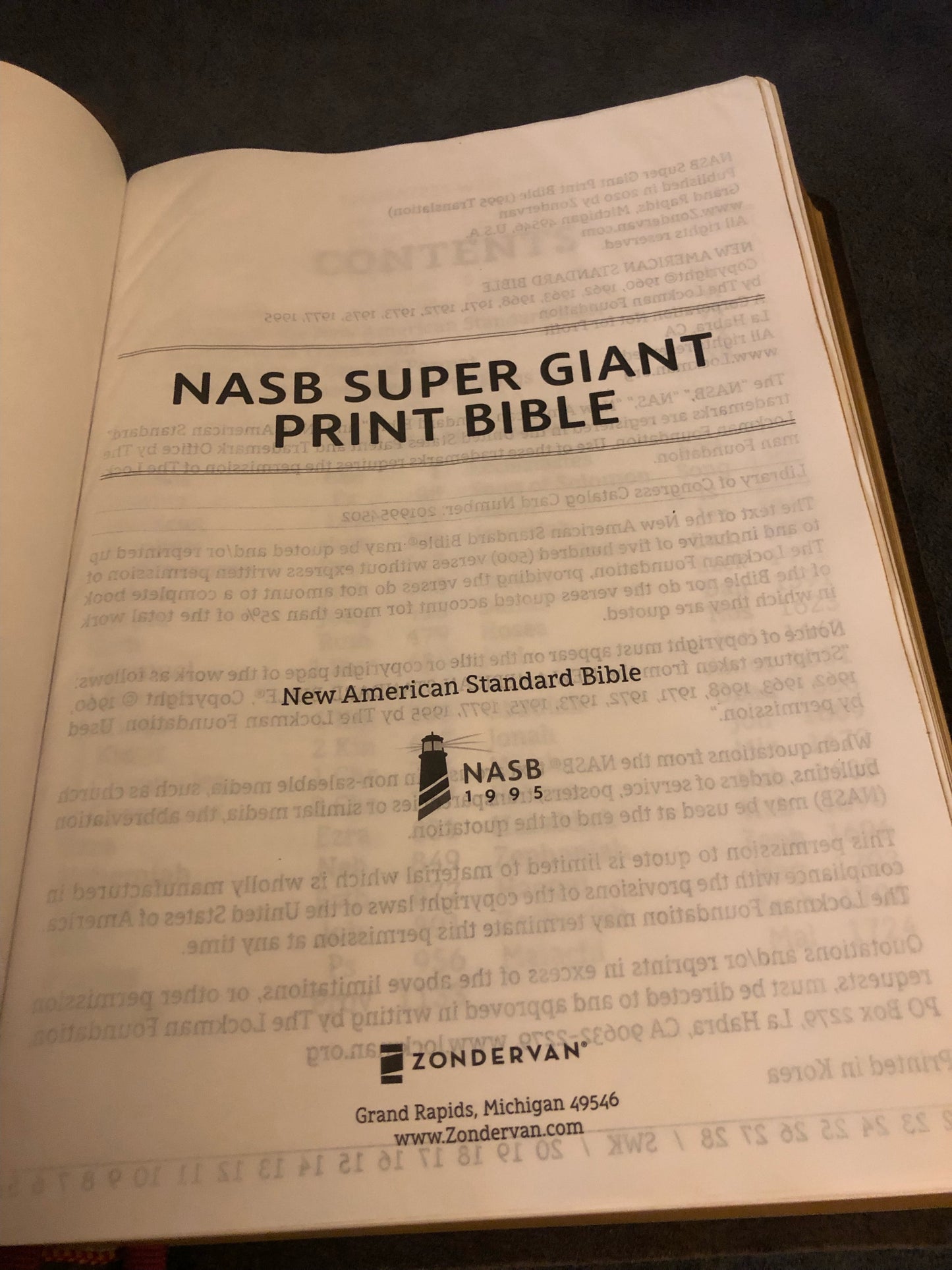 NASB New American Standard super giant print Reference Bible Leather 16.5 Font