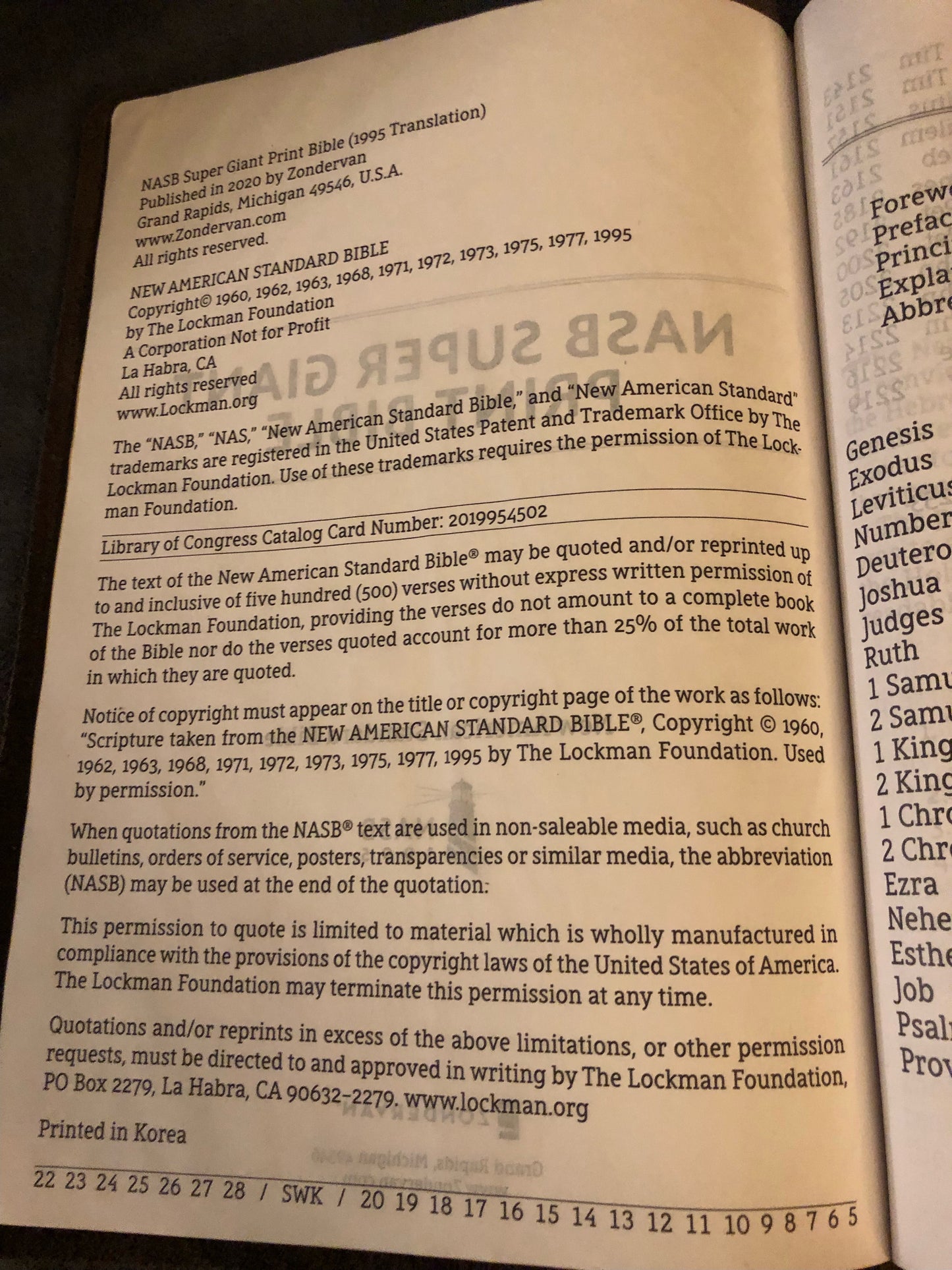 NASB New American Standard super giant print Reference Bible Leather 16.5 Font