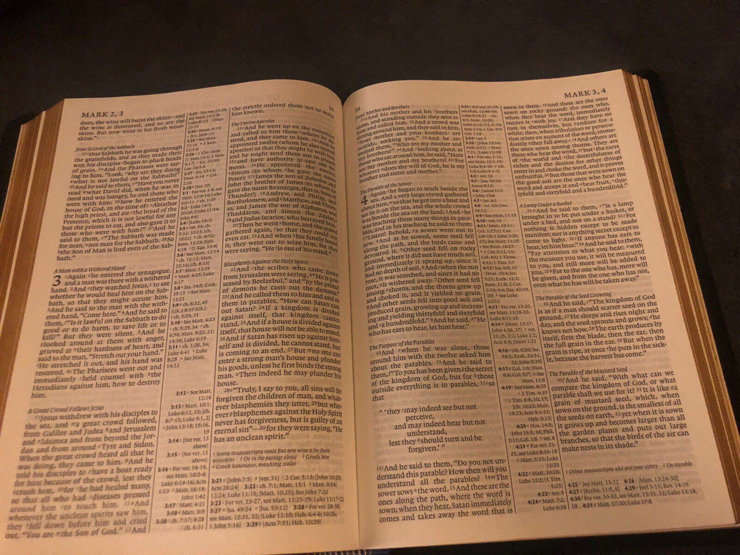 ESV English Standard Version diadem with apocrypha BLACK COWHIDE LEATHER Cam