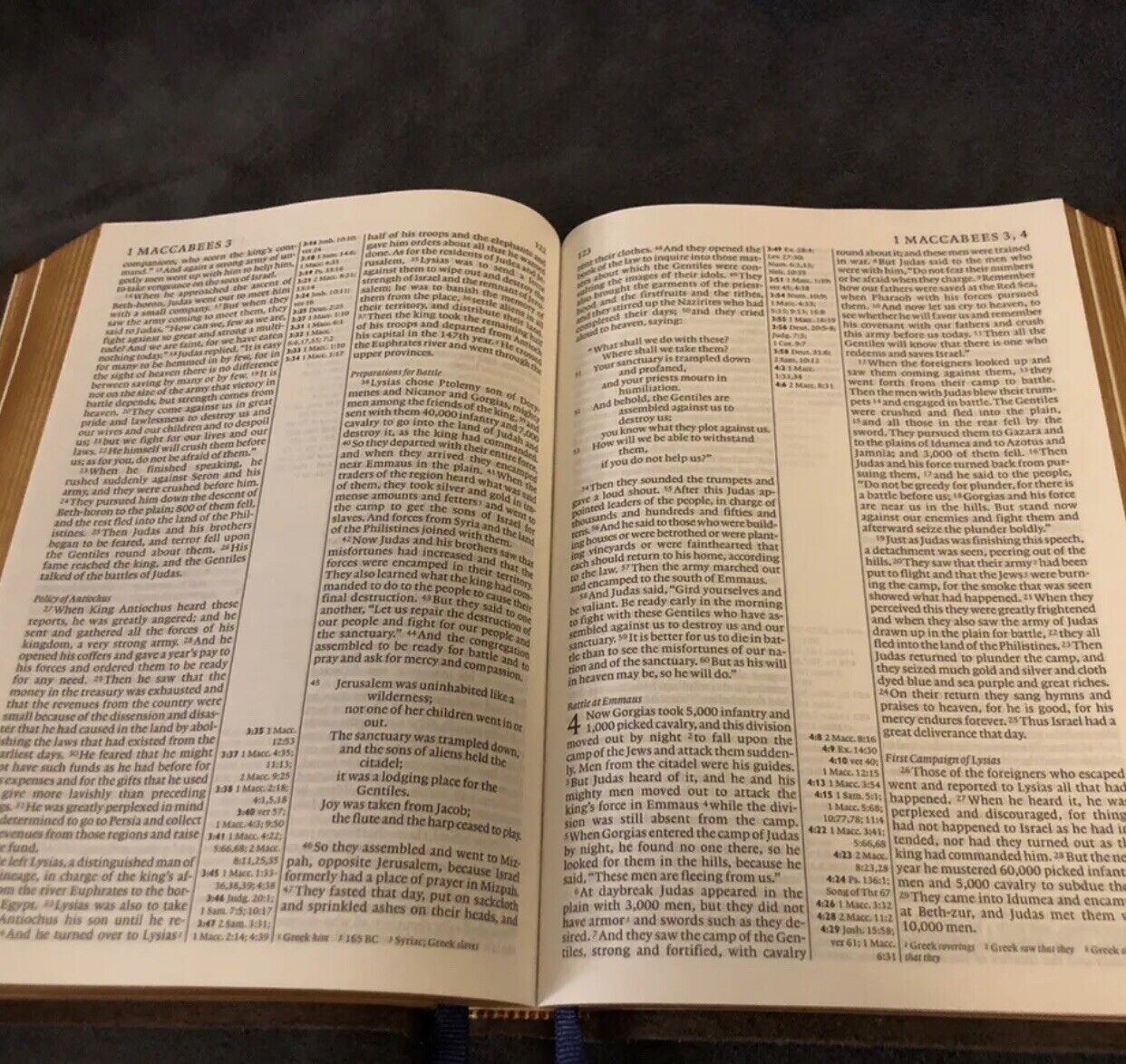 ESV English Standard Version diadem with apocrypha BLACK COWHIDE LEATHER Cam