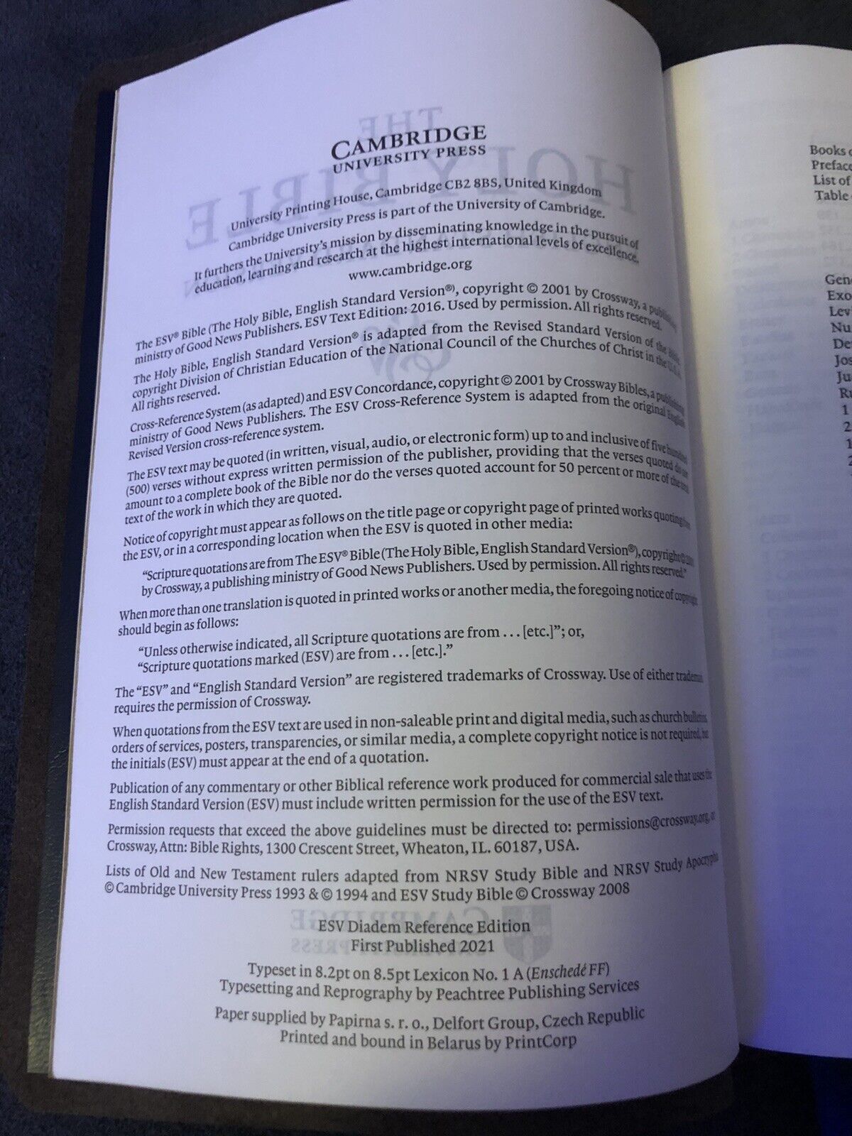 ESV CAMBRIDGE DIADEM reference Bible English Standard Version Cowhide Leather