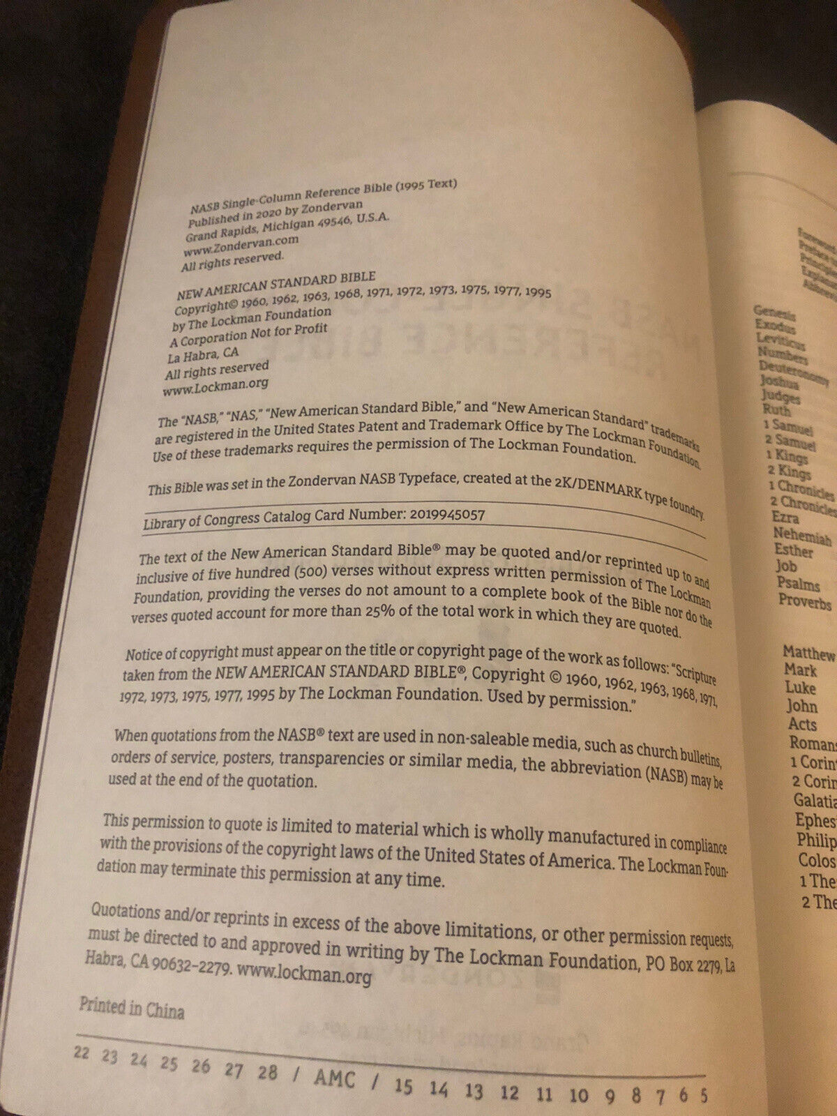 NASB single column reference New American Standard Cowhide Leather Wide Margin