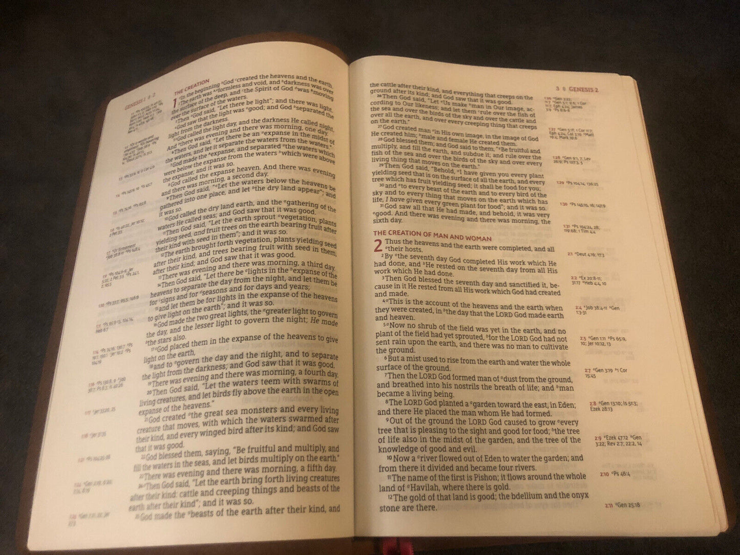 NASB single column reference New American Standard Cowhide Leather Wide Margin