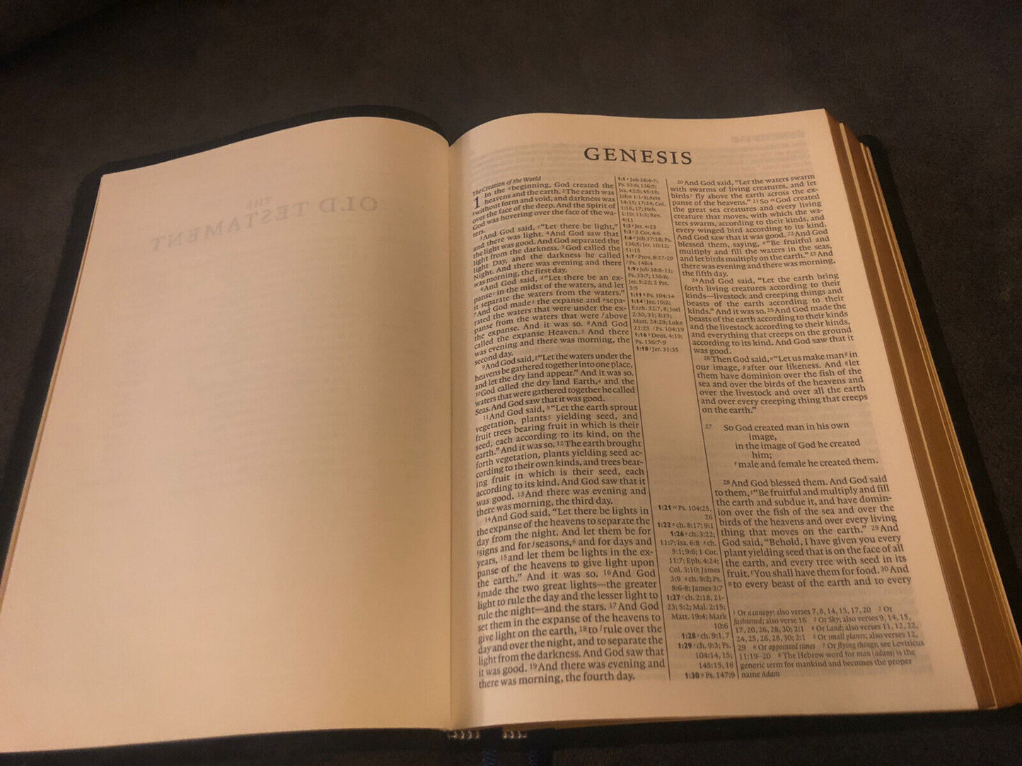 ESV English Standard Version diadem with apocrypha BLACK COWHIDE LEATHER Cam