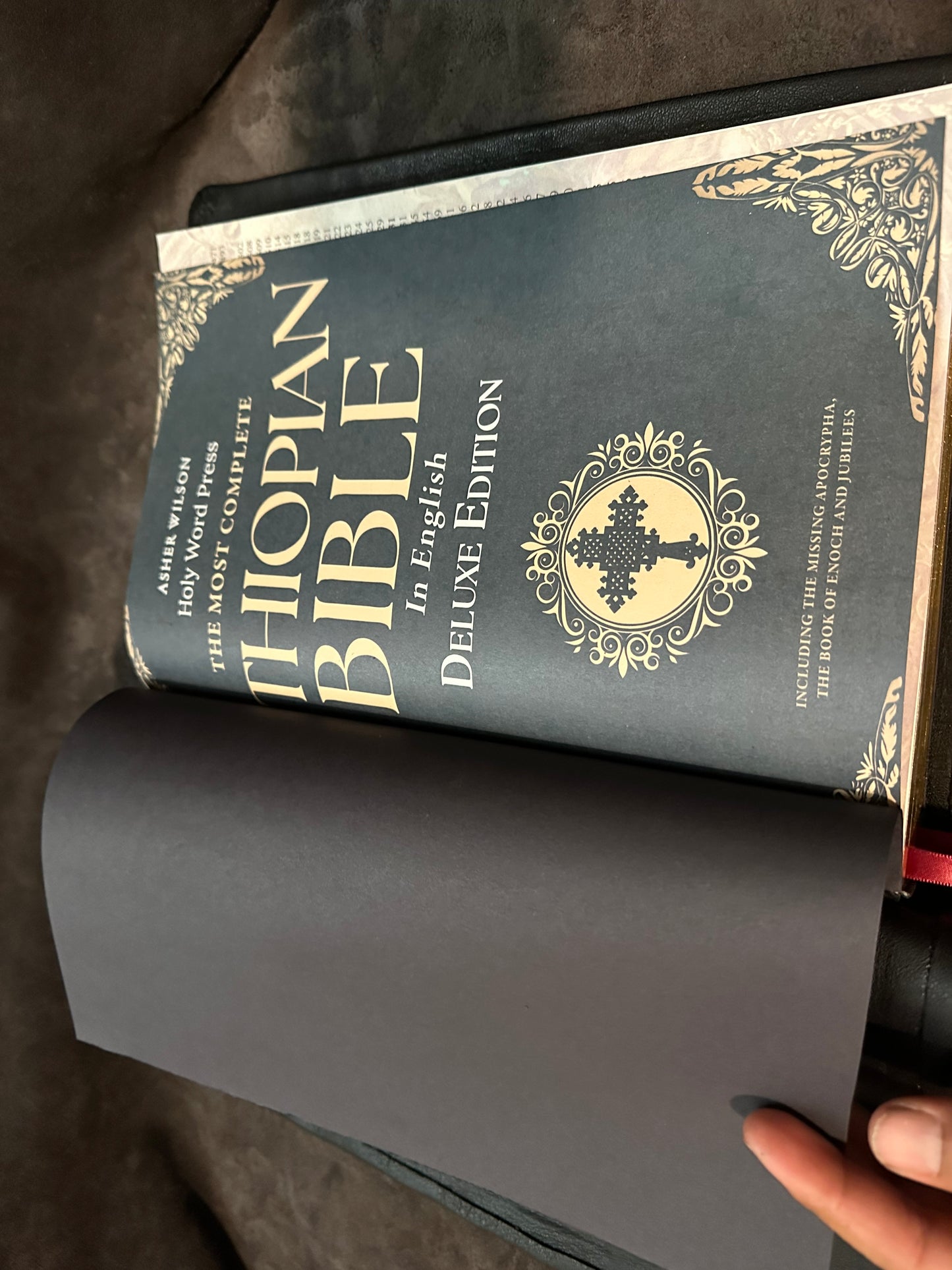 Edge lined Ethiopian Bible genuine leather