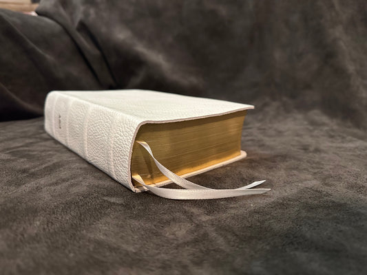 Esv study bible white genuine leather