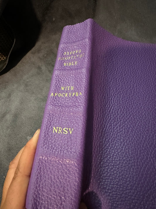 NRSV ANNOTATED PURPLE LEATHER