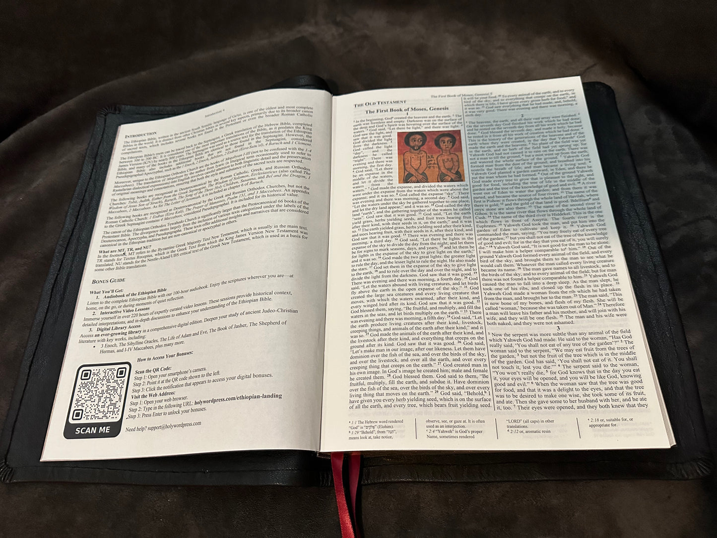 Edge lined Ethiopian Bible genuine leather