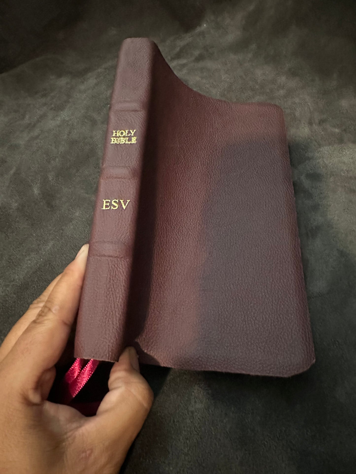 esv thinline bible leather English Standard Version Burgundy Compact