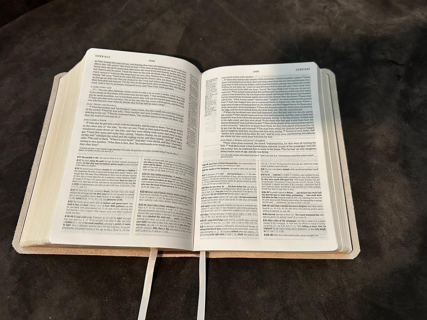 Esv study bible white genuine leather