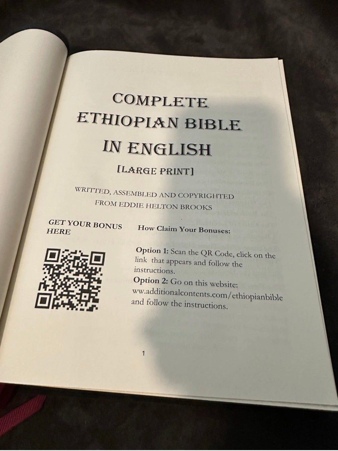 Ethiopian Bible, large print, red leather