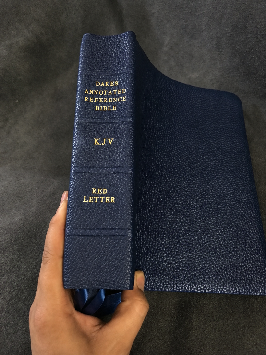 KJV KING JAMES VERSION dake annotated reference Bible Genuine Navy Blue Leather