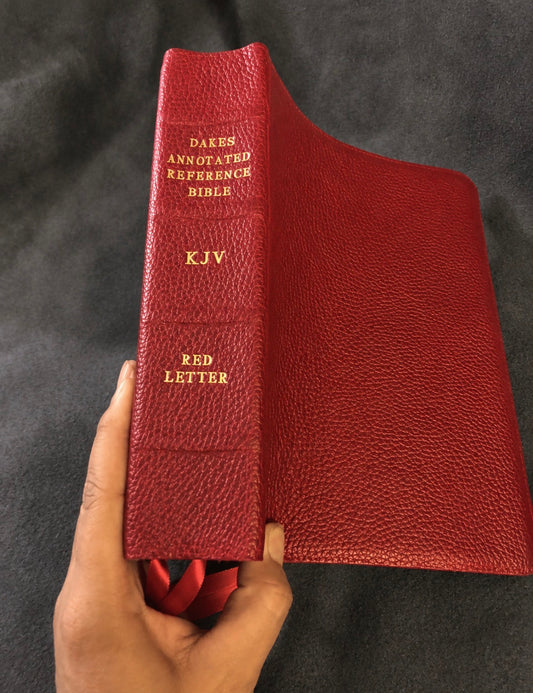 KJV KING JAMES VERSION dake annotated reference Bible Genuine Red Leather